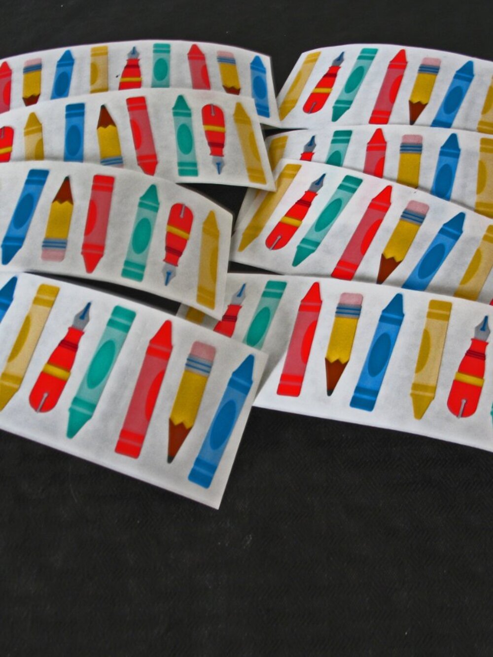 mrs grossman LOT -- 8 Strips MRS. GROSSMAN STICKERS--Crayons.